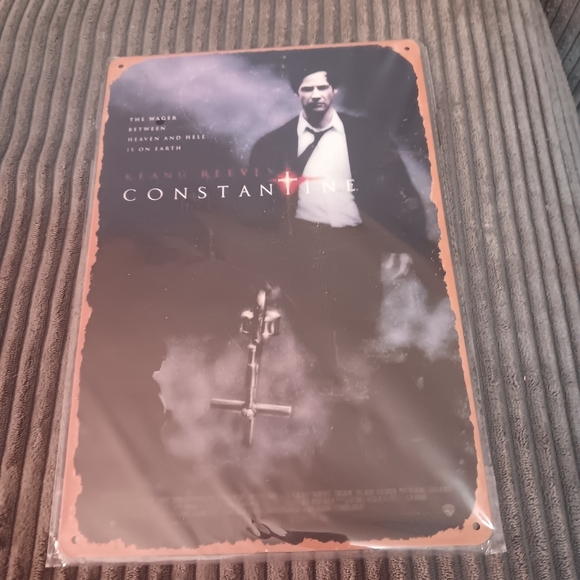 Other - Constantine Movie Tin Poster - Keanu Reeves - Black & Brown Tones